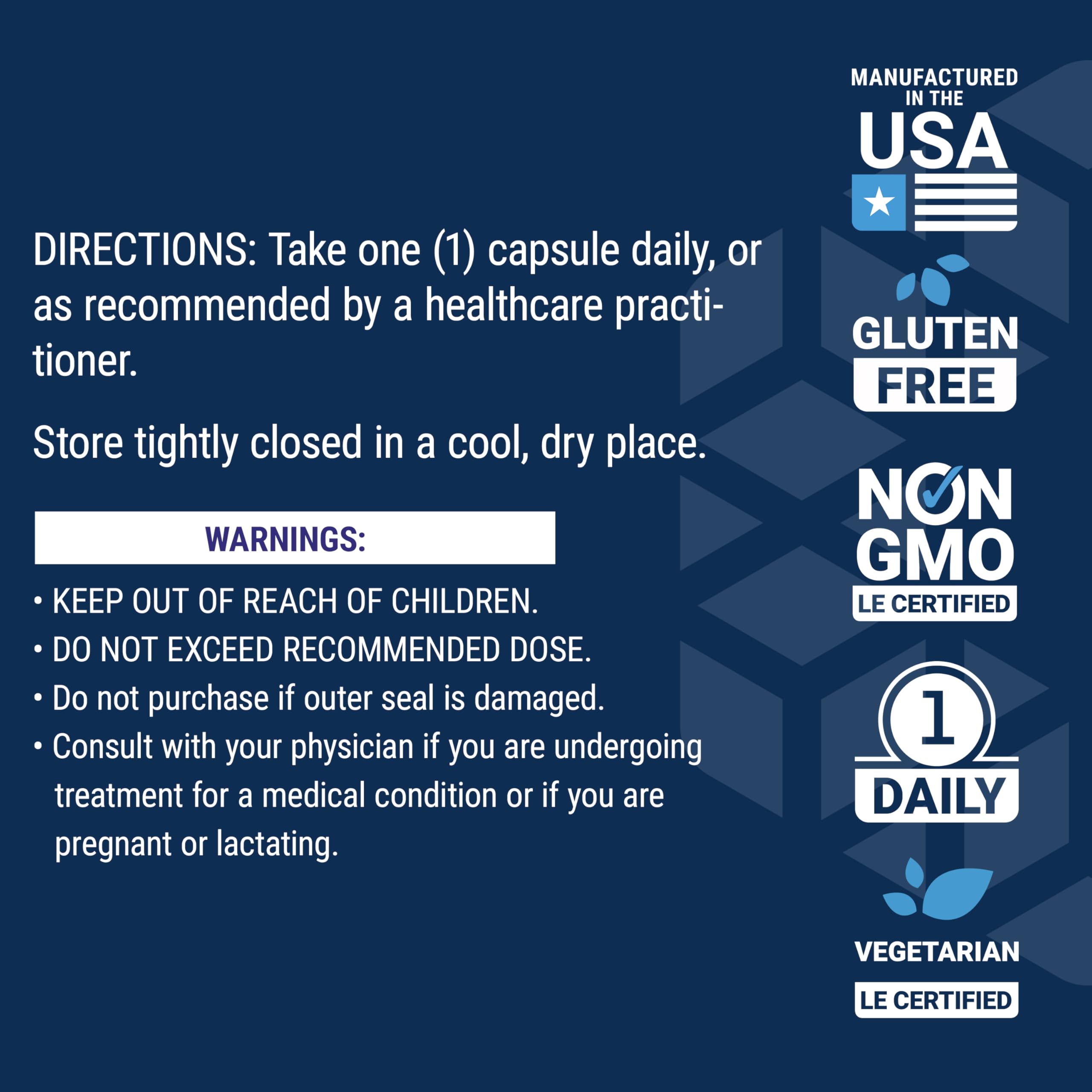Non-GMO certification label for Lactoferrin Caps