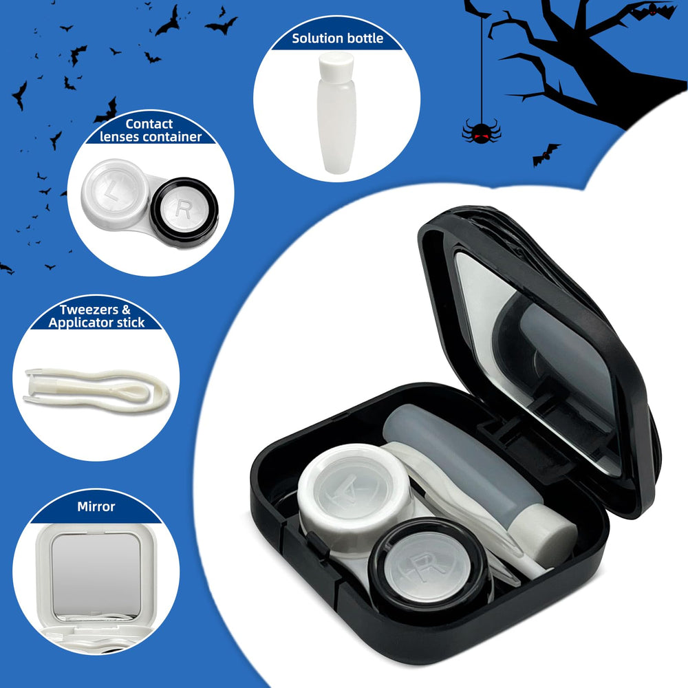 Stylish gothic matte black lens case blends with costumes and daily outfits