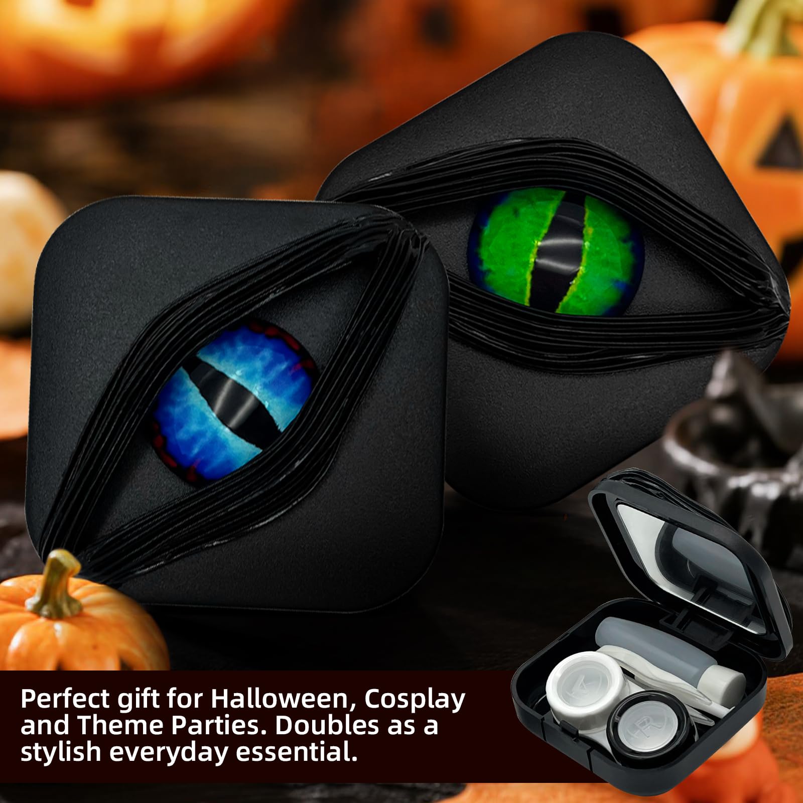 Two-pack lens case set, portable and durable for travel