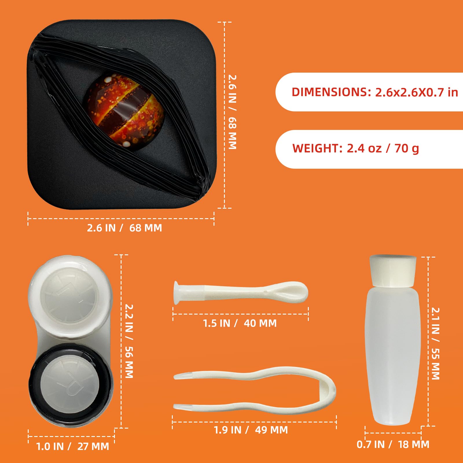 Open dragon eye design case showing interior compartments