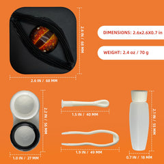 Open dragon eye design case showing interior compartments