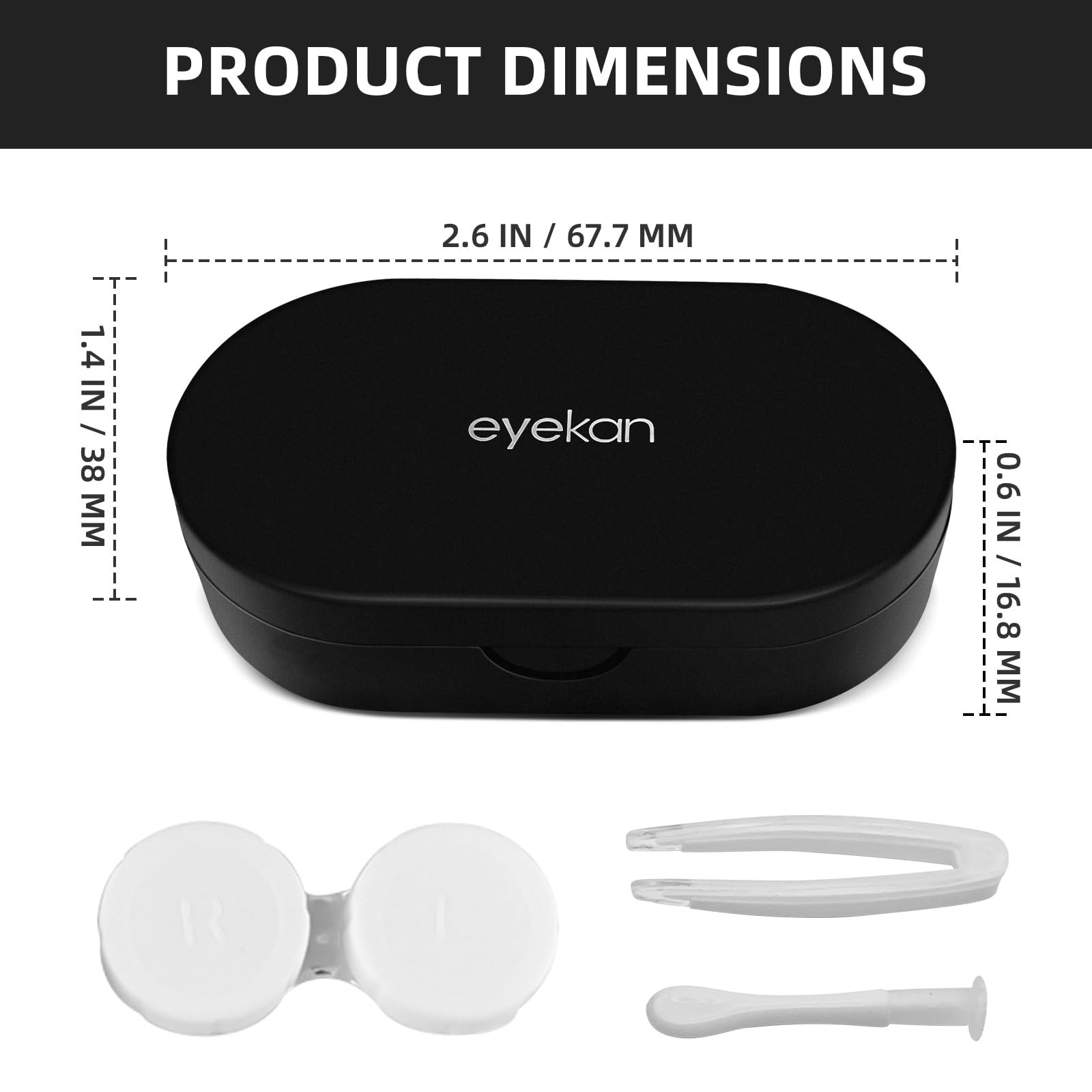 Left and right labeled compartments on lens case