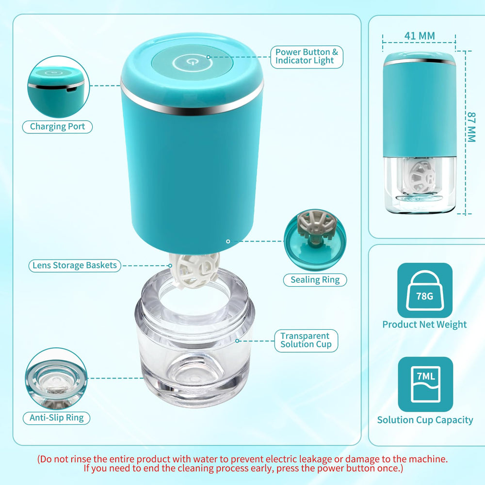 Blue LADYPONYCSC contact lens cleaner side view