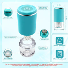 Blue LADYPONYCSC contact lens cleaner side view