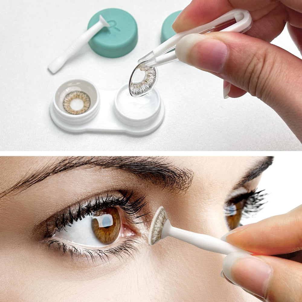 Travel-ready kit includes 12 cases and an applicator tool for easy lens handling