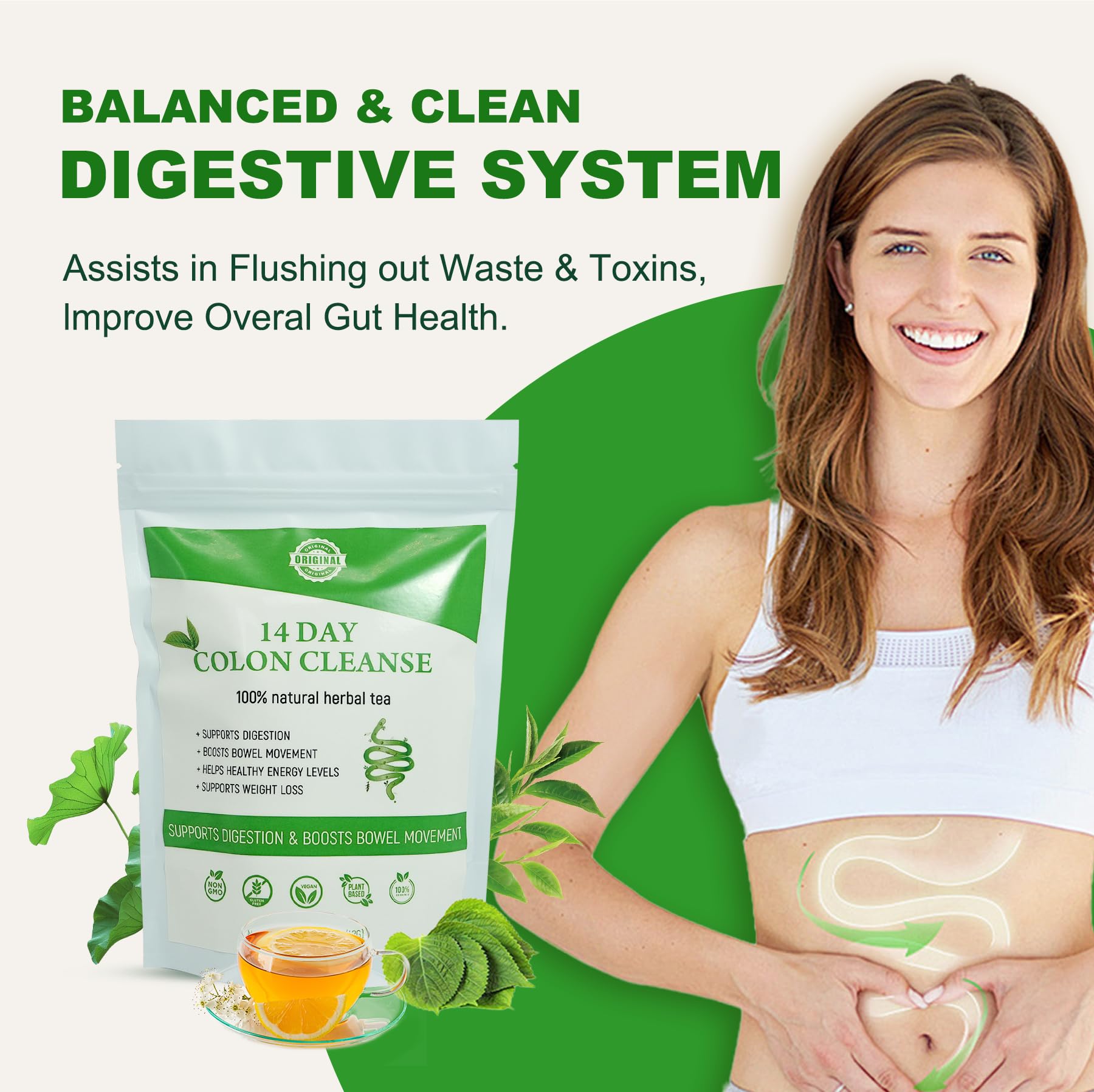 Herbal ingredients: mulberry leaf, lotus leaf, moringa seeds, green tea