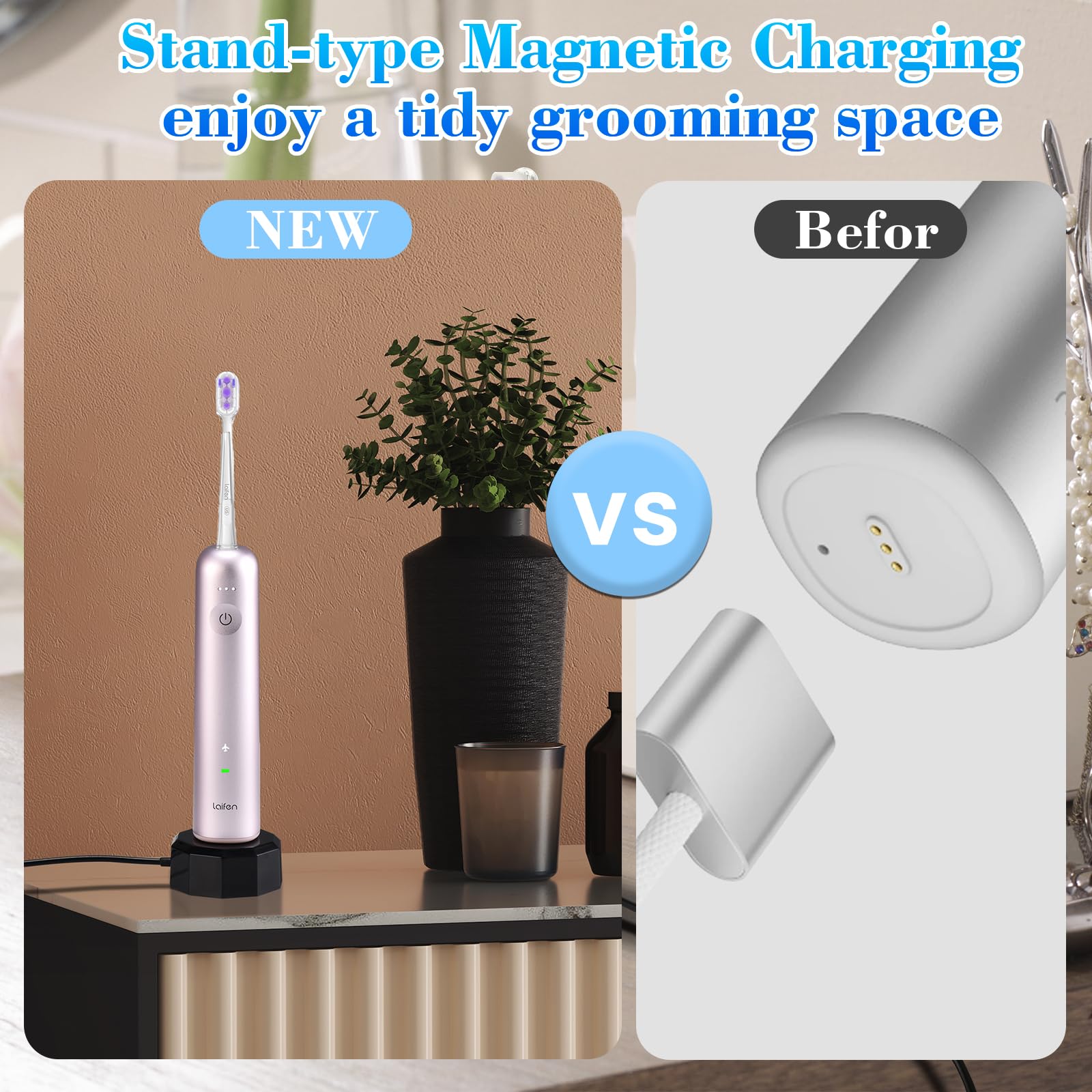 Compact dual-pack charger for Laifen toothbrush