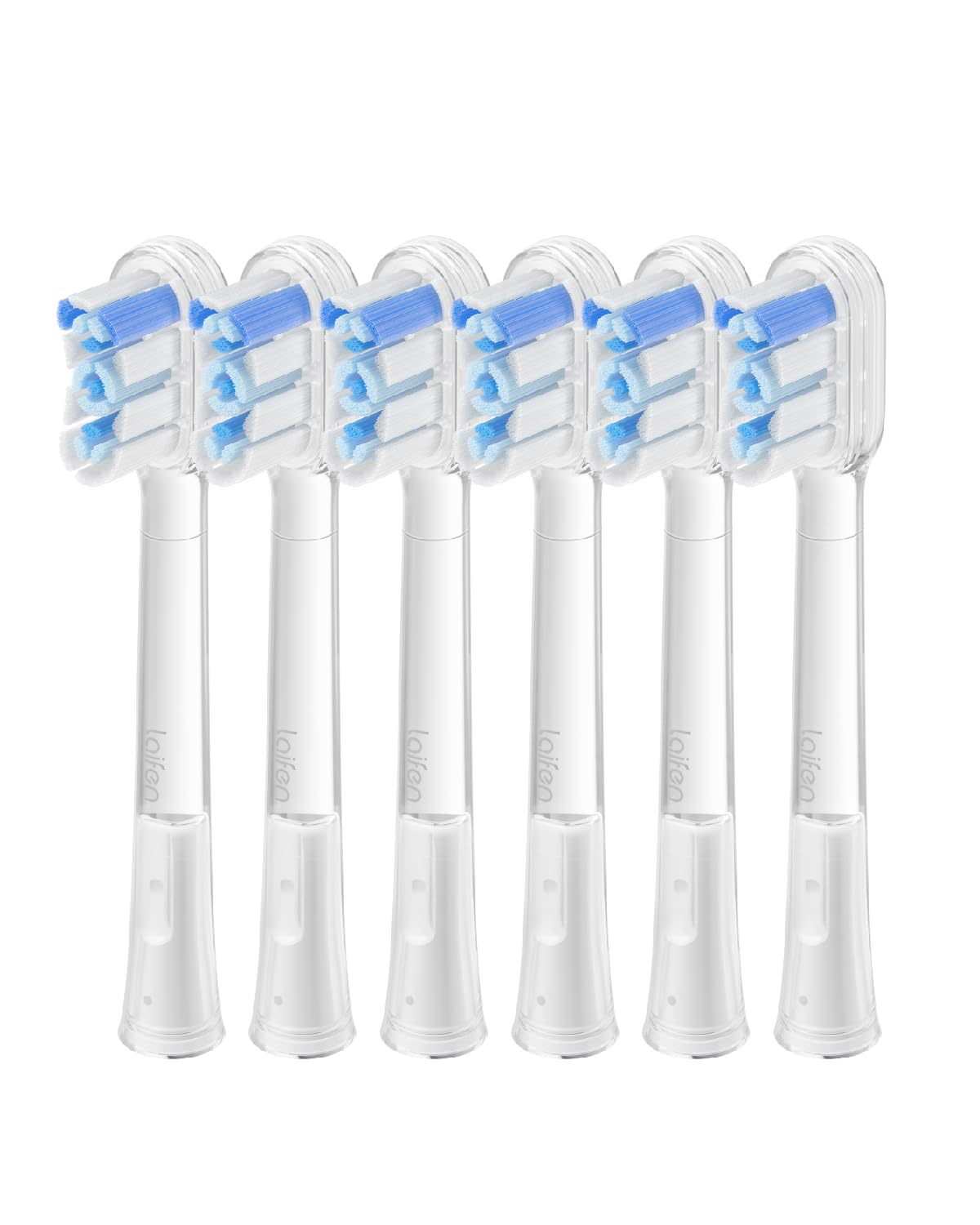 Laifen cushioned toothbrush heads 6-pack – Wave-compatible replacement heads