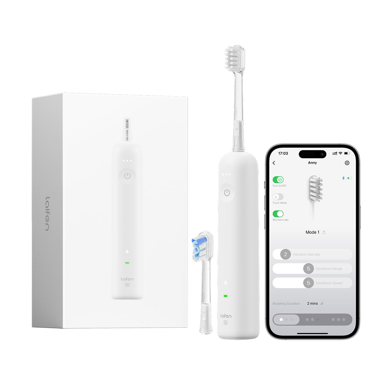 Laifen Wave Special Electric Toothbrush Matte White front view