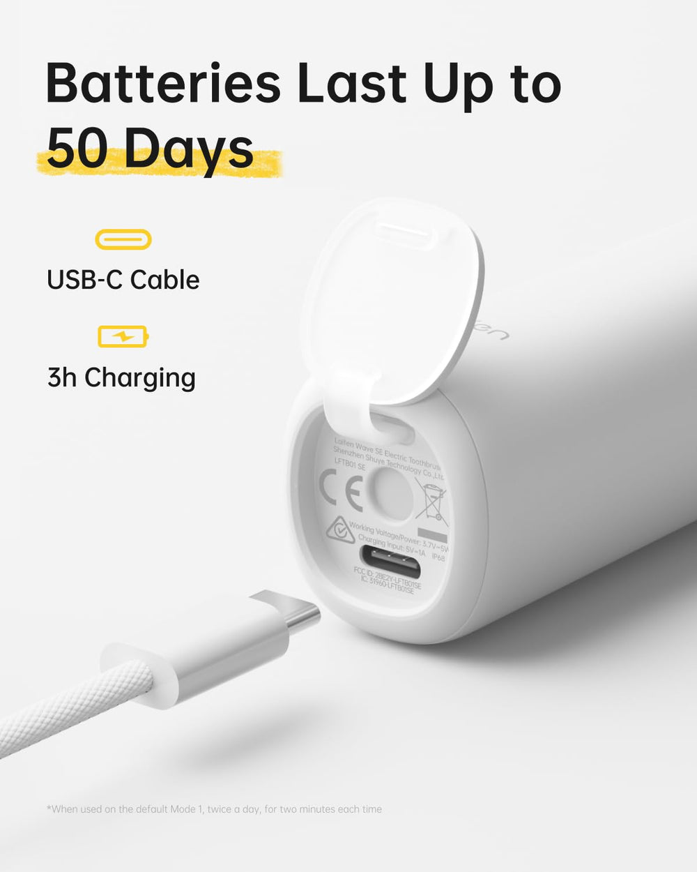 USB-C charging and 50-day battery life indicator