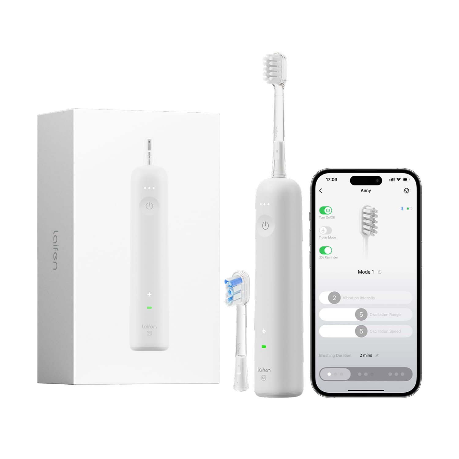 Front view of Laifen Wave Special Electric Toothbrush Matte Grey