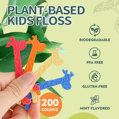 Orange Lakeyface biodegradable kids flossers