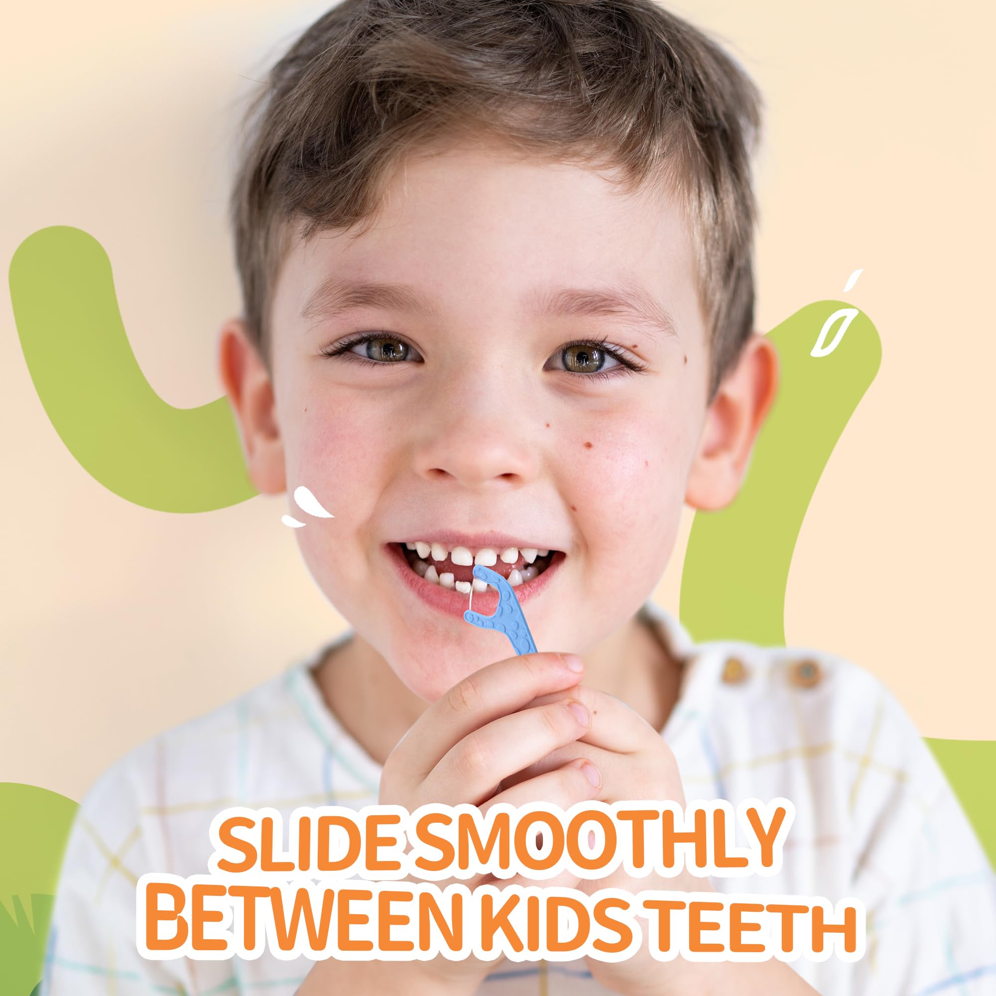 Yellow Lakeyface biodegradable kids flossers