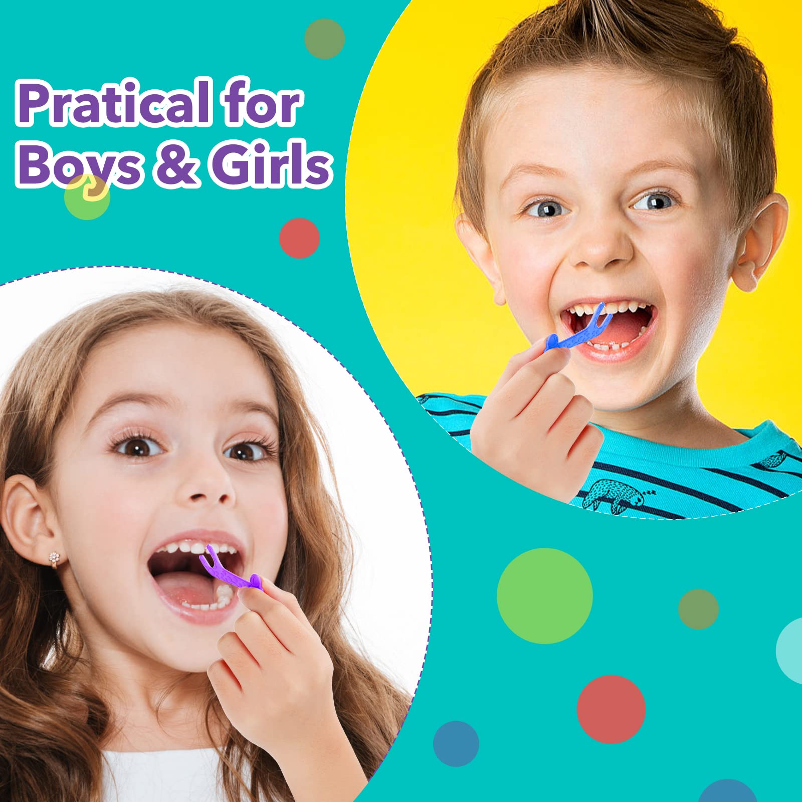 Four color options for Lakeyface kids flossers