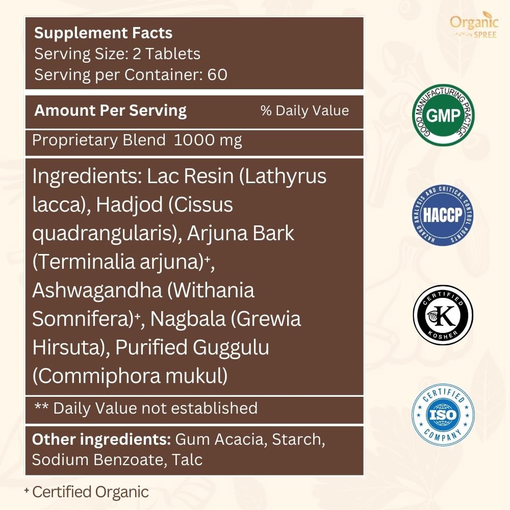Back label details of Lakshadi Guggulu bottle