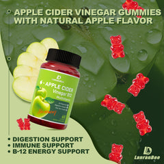 LanranBee Apple Cider Vinegar Gummies bottle back label with ingredients