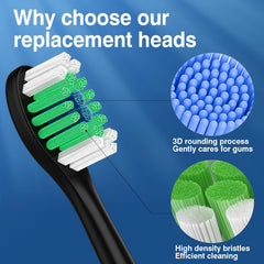 Compatibility chart showing Lanveda heads fit Philips Sonicare models