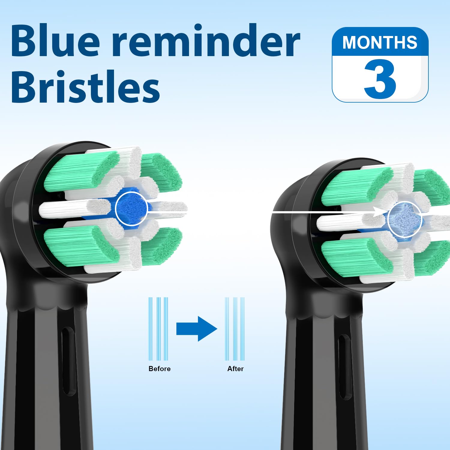 Close-up of Lanveda replacement heads for Oral-B Pro 500/1000, Smart 2000, Genius X