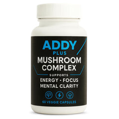 Bottle of Laré Naturals Addy Plus Mushroom Complex – front view