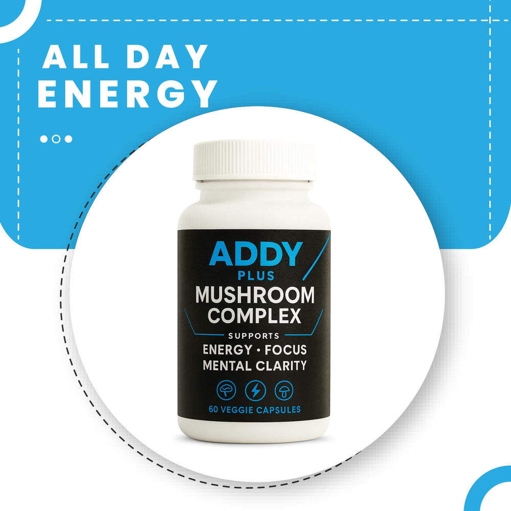 Ingredients panel for Addy Plus Mushroom Complex