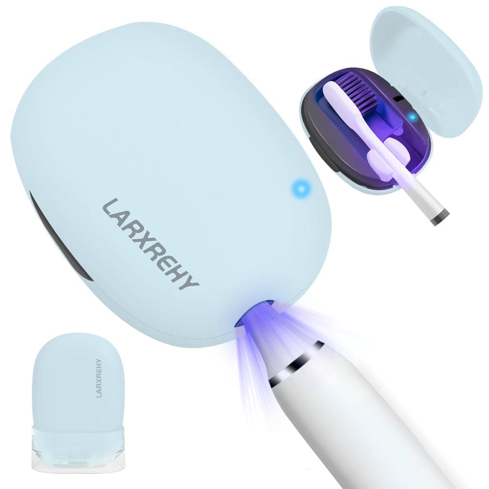 LARXREHY toothbrush cleaner case blue front view