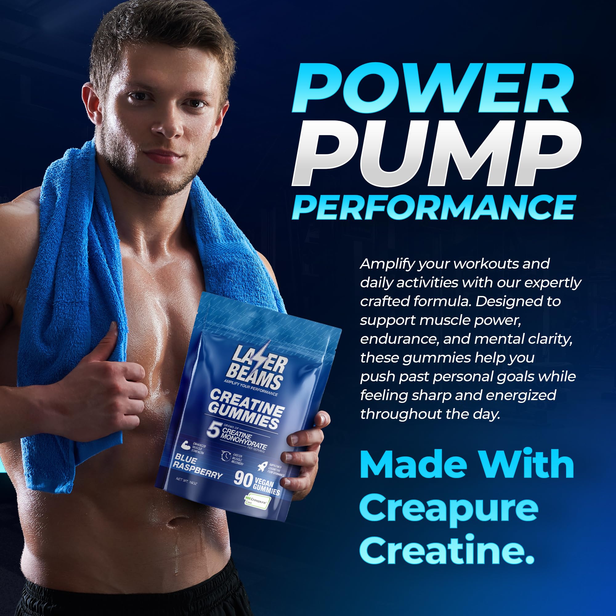 Gummy texture close up with Creapure label