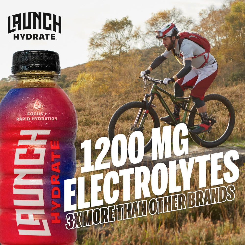 Launch Hydrate Fruit Punch 3-pack on white background