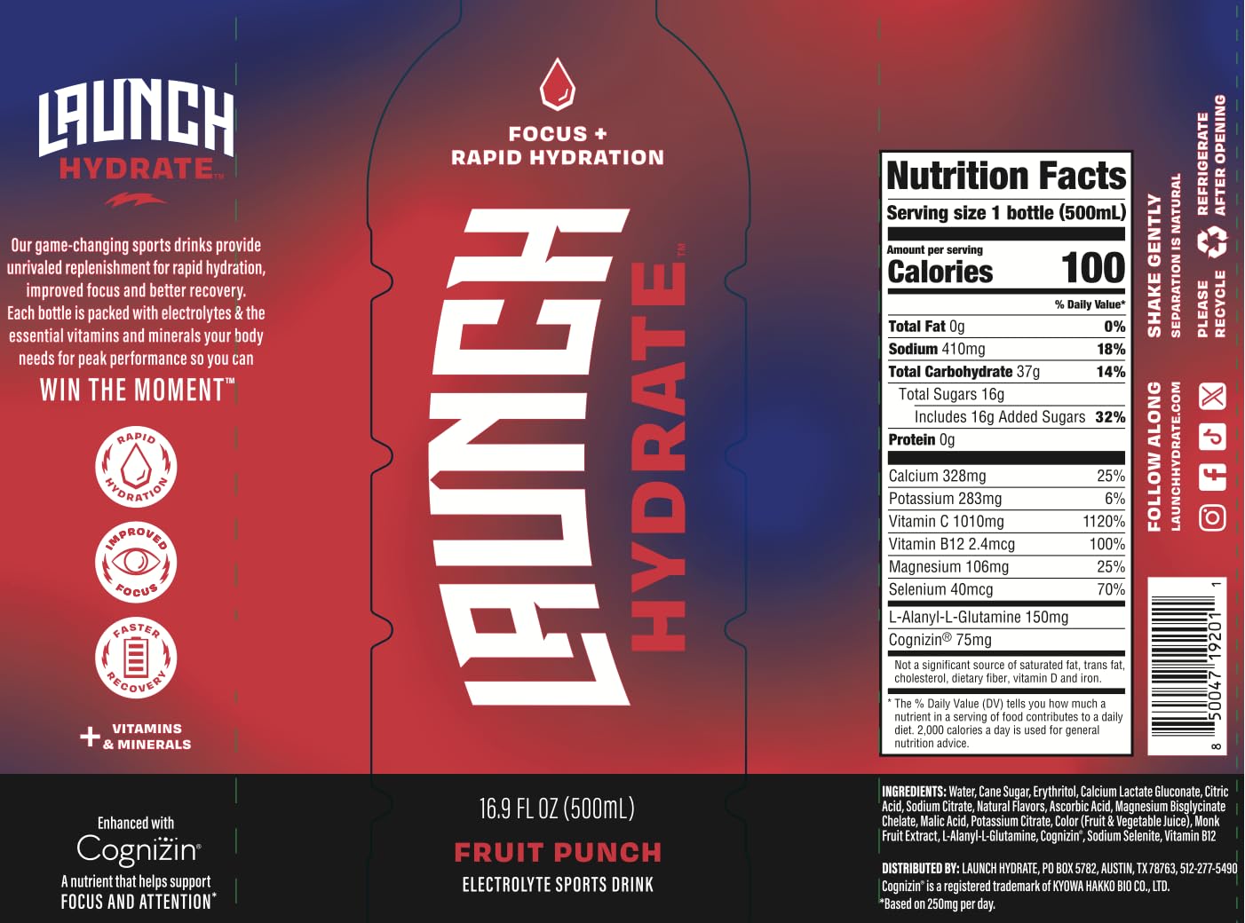 Hydration and recovery with Launch Hydrate Fruit Punch - athlete use
