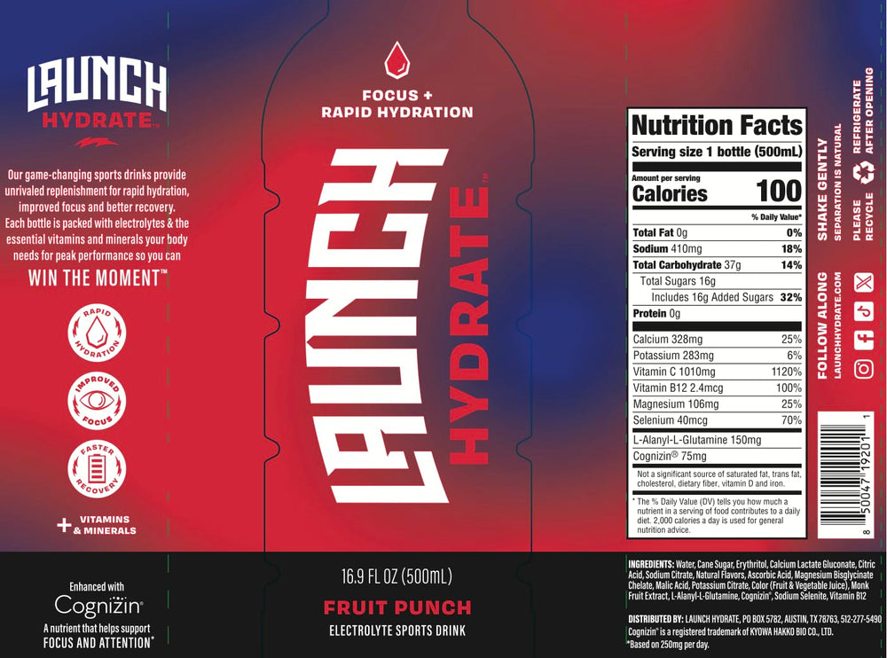Hydration and recovery with Launch Hydrate Fruit Punch - athlete use