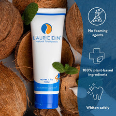 Close-up of natural ingredients used in Lauricidin toothpaste