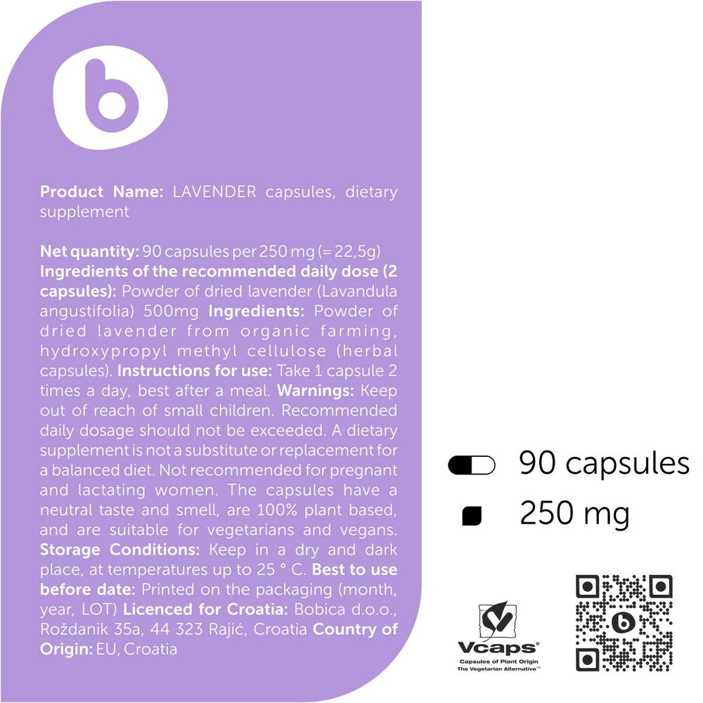 Lavender flowers used in capsules