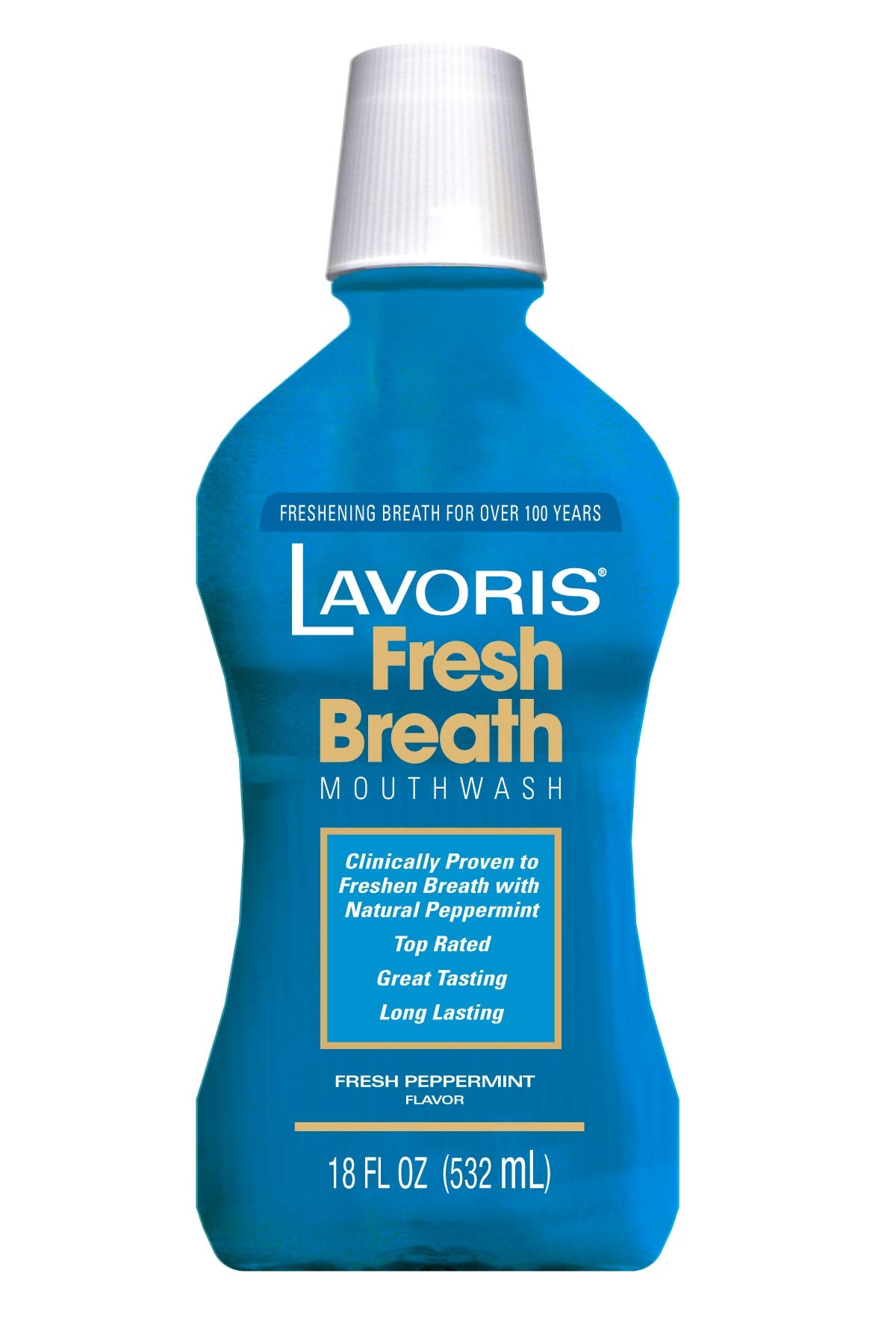 Lavoris Mouthwash Peppermint 18 Fluid Ounce bottle