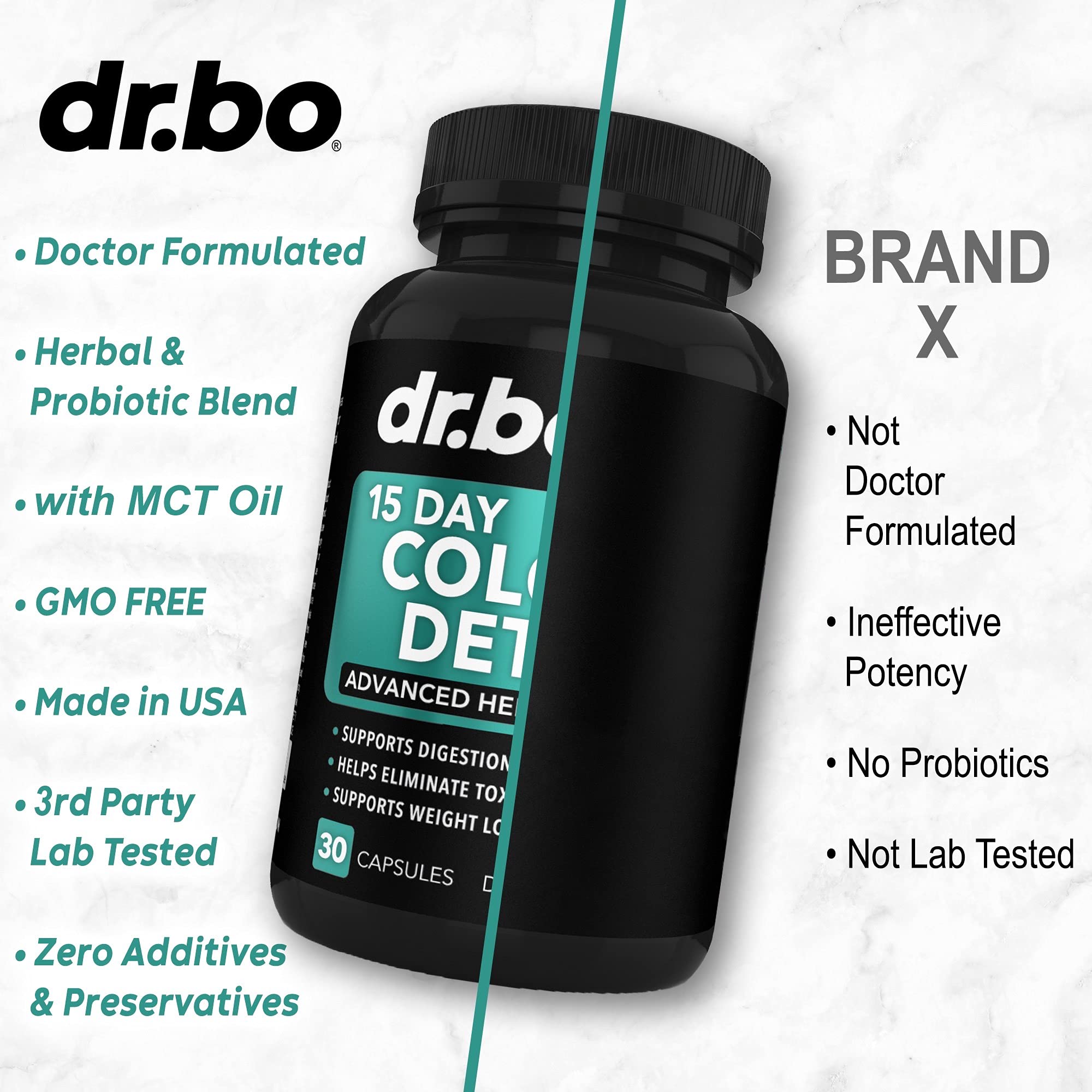 Laxative detox supplements packaging