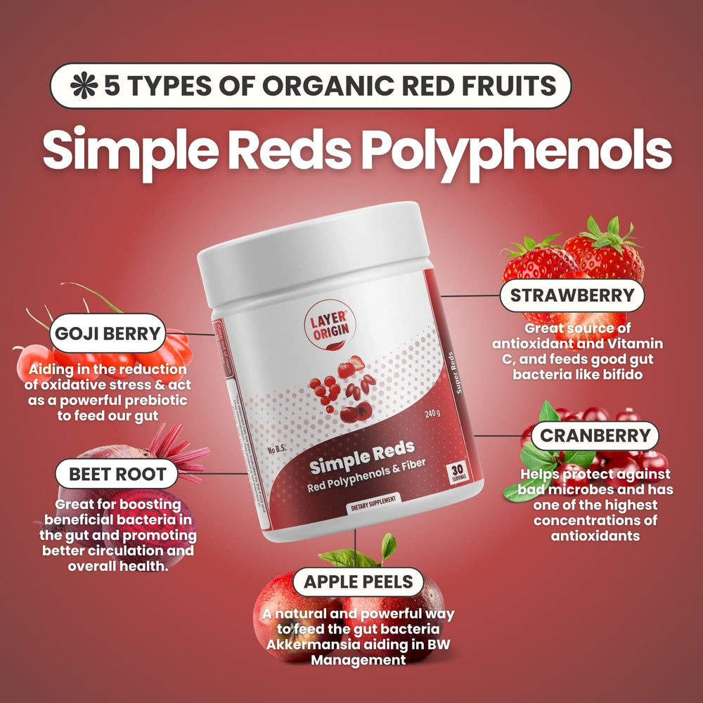Goji berry and strawberry powders in the blend