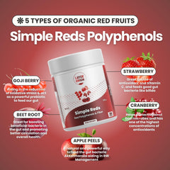 Goji berry and strawberry powders in the blend