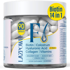 Lazpowfi Hair Skin Nails vitamins bottle front view