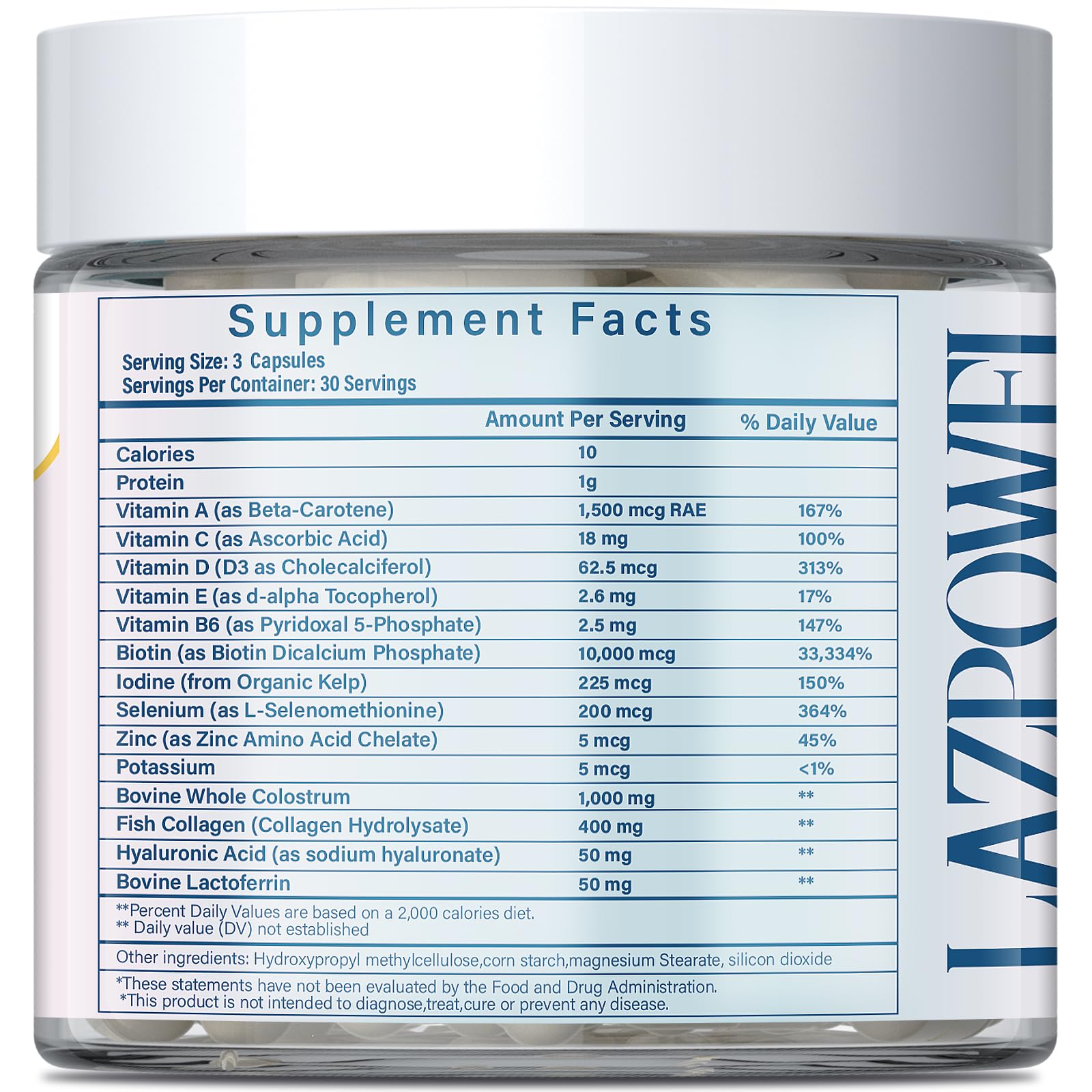 Lazpowfi 90 capsules bottle packaging on white background