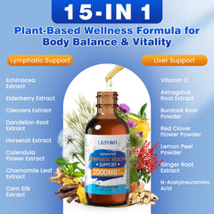 Lazpowfi Liposomal Lymphatic Drops bottle side label with 2000mg