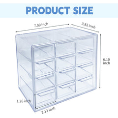 12-compartment lens storage organizer with clear plastic