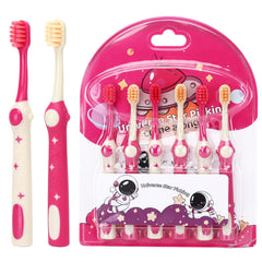 LCKAE kids space toothbrush with rocket design for ages 3-12