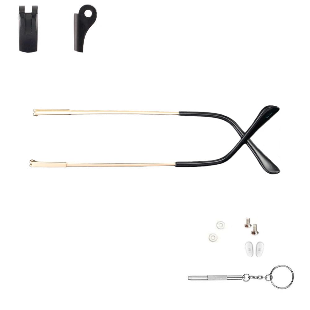 Gold metal glasses replacement legs – front view