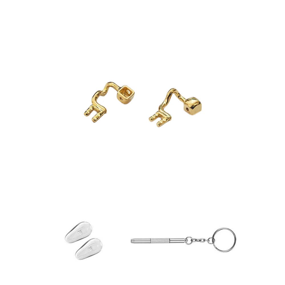 LCLONY metal glasses nose pads arm replacement kit - gold