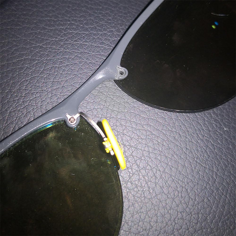 Close-up of replacement nose pads on glasses