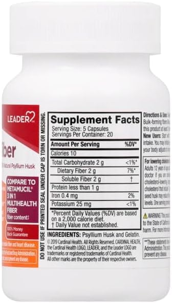 Back label with nutrition facts and ingredients