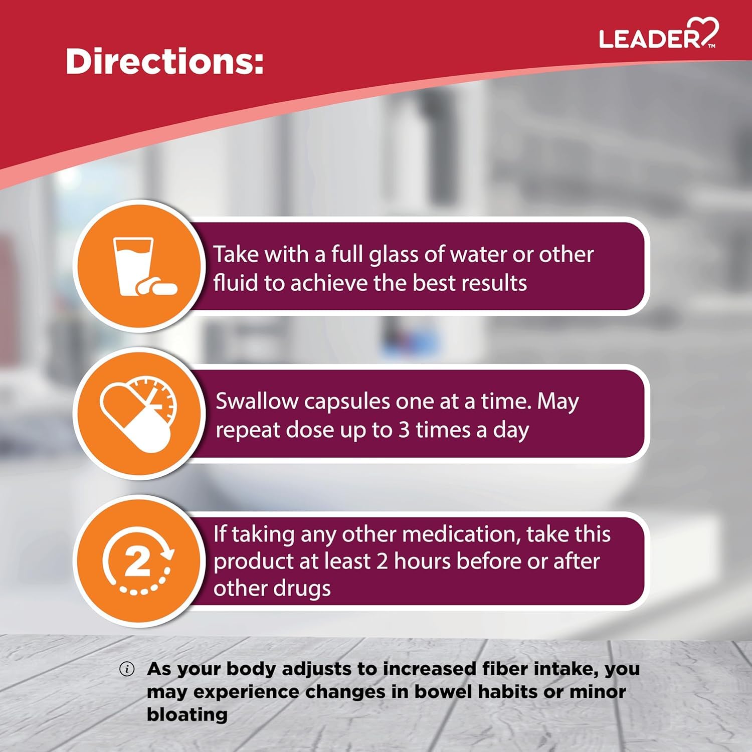 Packaging photo showing the box and bottle of Leader Daily Psyllium Husk Powder