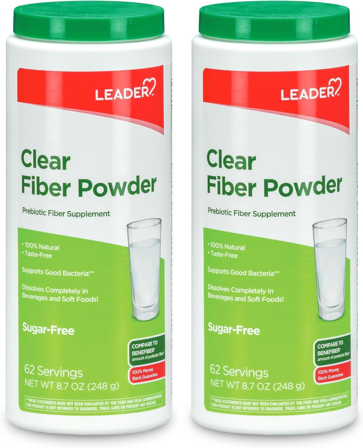2-pack Leader Prebiotic Fiber Powder – front view