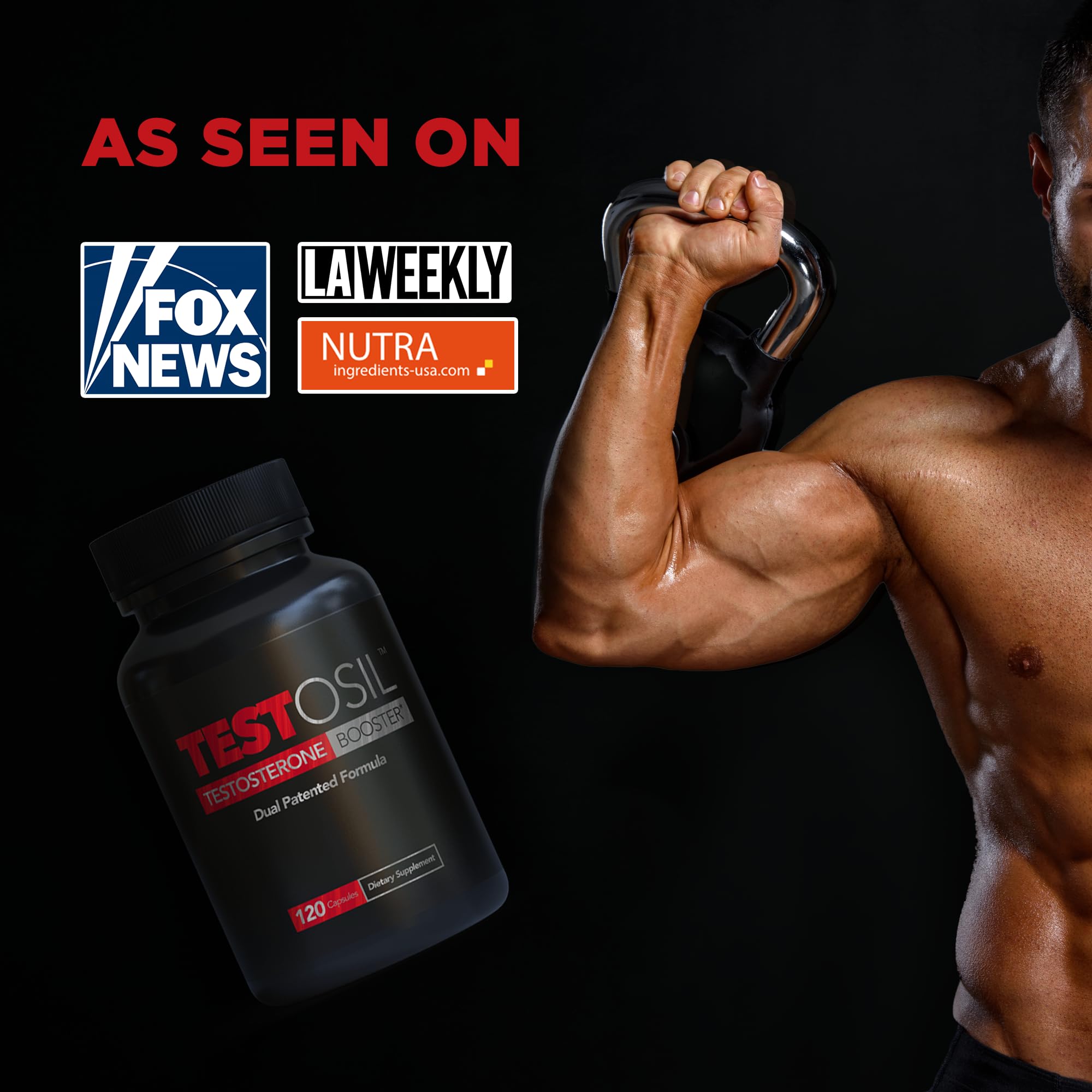 Leading Edge Health Testosil daily capsule set suggests easy ritual for energy and muscle maintenance.