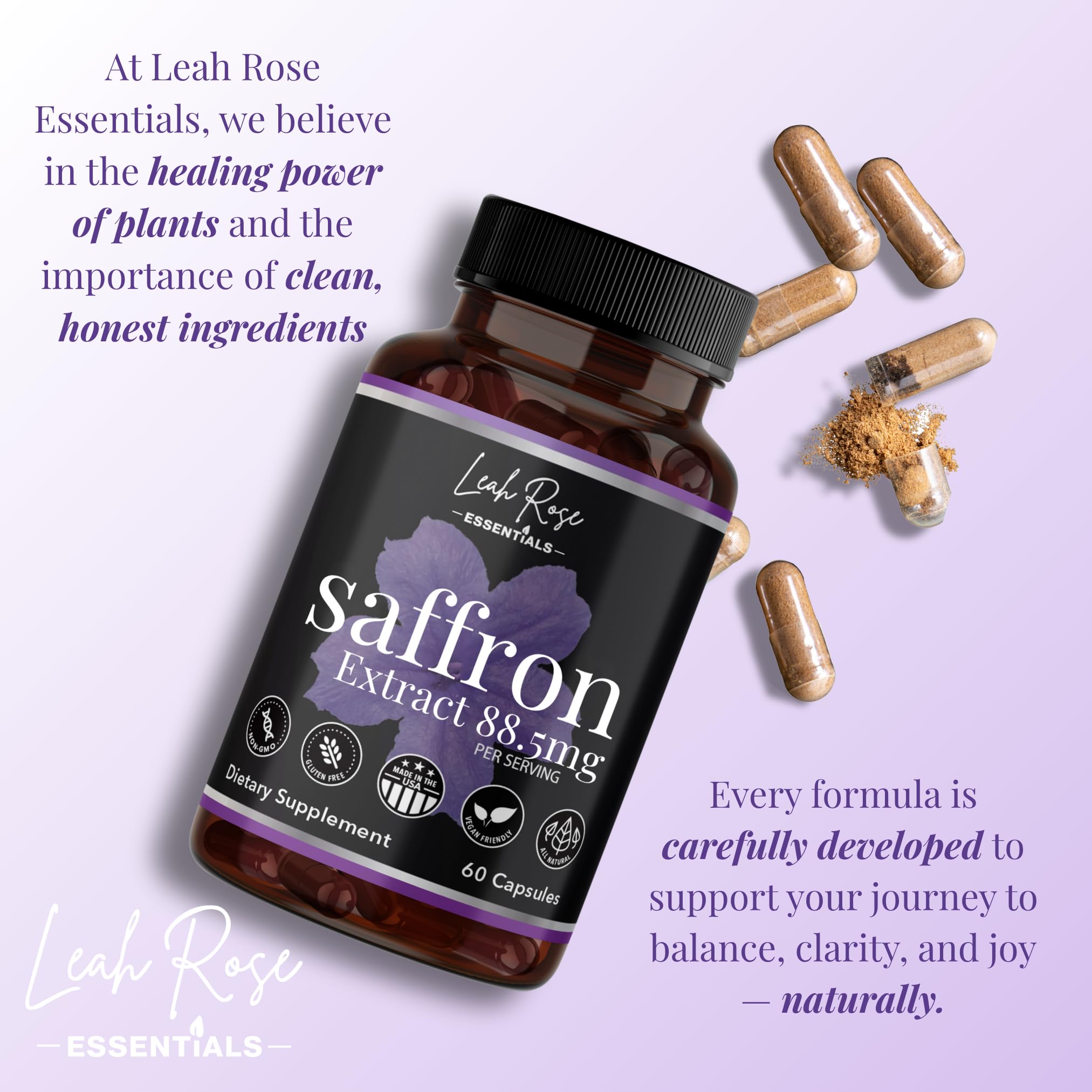 Golden Spice saffron imagery with product