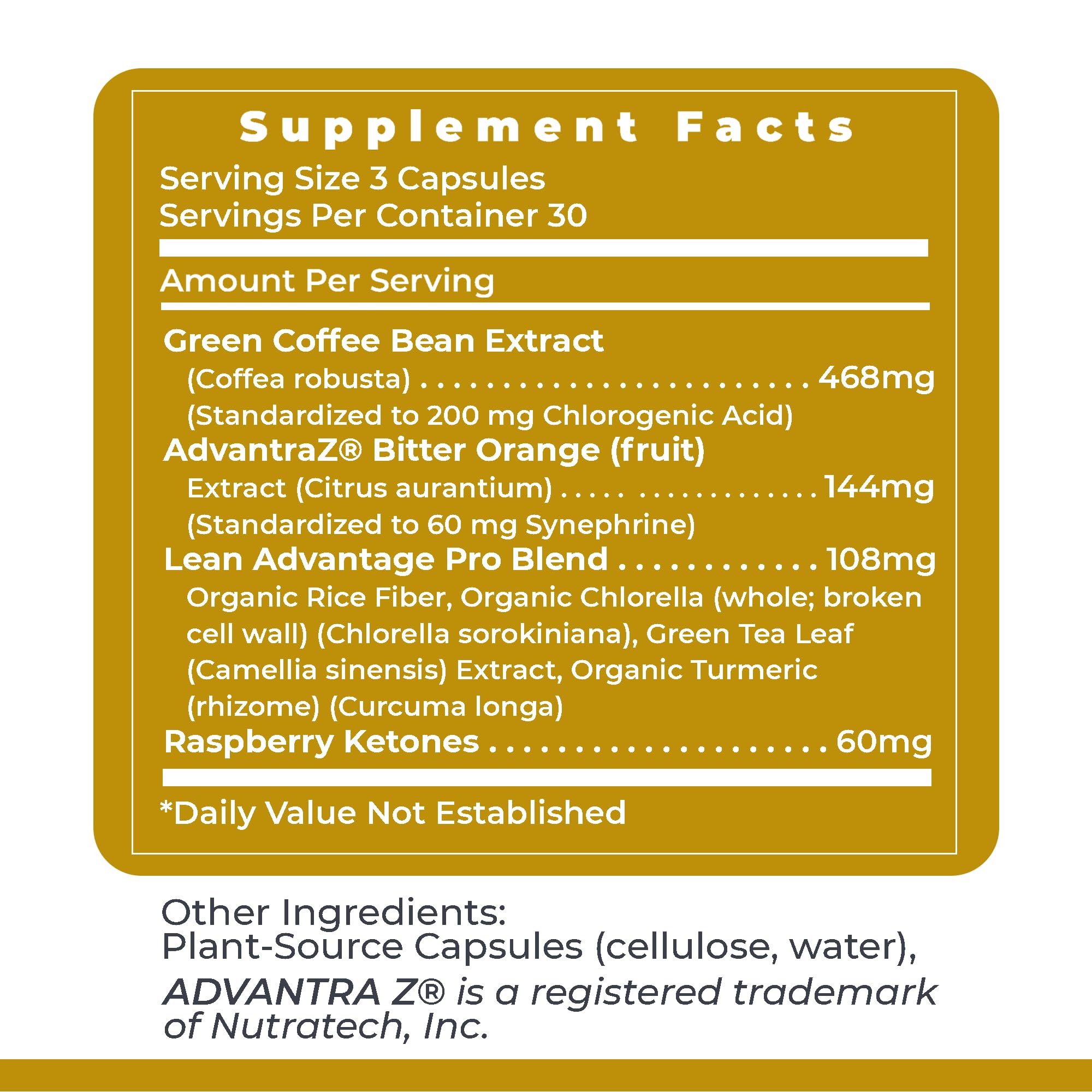 Lean Advantage bottle with 90 capsules packaging