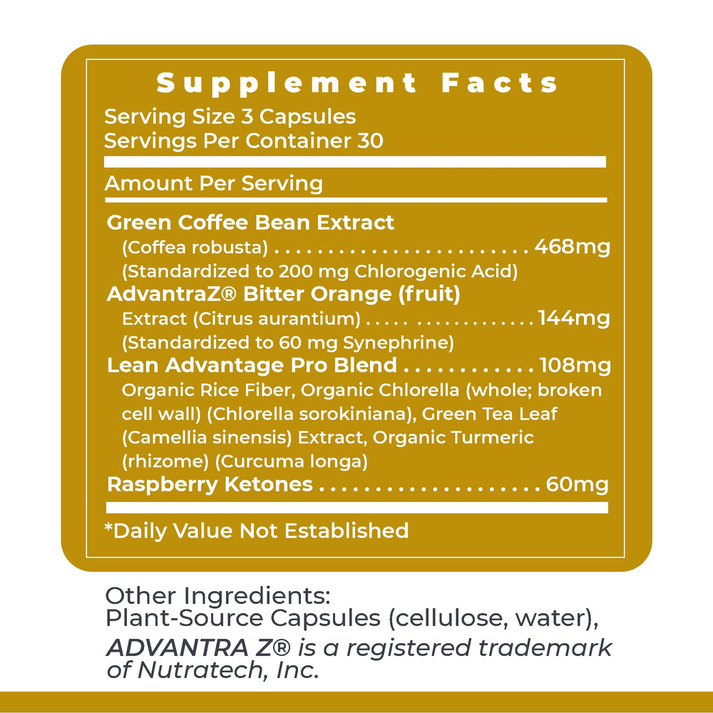 Lean Advantage bottle with 90 capsules packaging